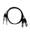 CABLE 2 JACK MONO 6.3 A 2 XLR HEMBRA 3m HILEC