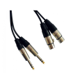 CABLE 2 JACK ST 6.3 A 2 XLR HEMBRA 1.5m HILEC