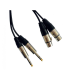 CABLE 2 JACK ST 6.3 A 2 XLR HEMBRA 3m HILEC