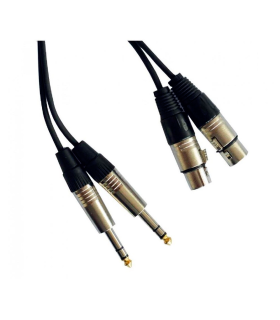 CABLE 2 JACK ST 6.3 A 2 XLR HEMBRA 3m HILEC