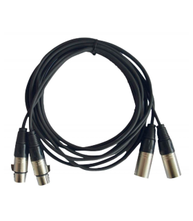 CABLE 2 XLR MACHO A 2 XLR HEMBRA 1,50m HILEC