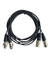 CABLE 2 XLR MACHO A 2 XLR HEMBRA 6m HILEC
