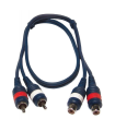 CABLE 2 RCA MACHO A 2 RCA HEMBRA 3m HILEC