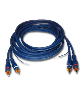 CABLE 2 RCA MACHO A 2 RCA MACHO 3m + TIERRA AZUL HILEC