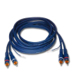 CABLE 2 RCA MACHO A 2 RCA MACHO 3m + TIERRA AZUL HILEC