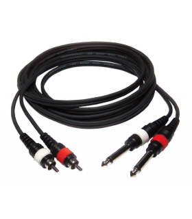 CABLE 2 RCA MACHO A 2 JACK 6.3 MONO 3m HILEC