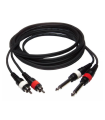 CABLE 2 RCA MACHO A 2 JACK 6.3 MONO 3m HILEC