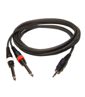 CABLE 1 MINI JACK 3.5 ST A 2 JACK 6.3 MONO 3m HILEC