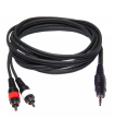 CABLE 1 MINI JACK 3.5 ST A 2 RCA MACHO 3m HILEC