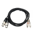 CABLE 2 RCA MACHO A 2 XLR HEMBRA 3m HILEC
