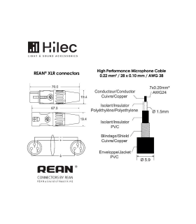 CABLE XLR MACHO A XLR HEMBRA 3m PREMIUM HILEC