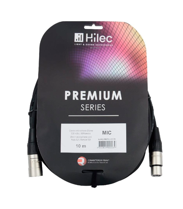 CABLE XLR MACHO A XLR HEMBRA 10m PREMIUM HILEC