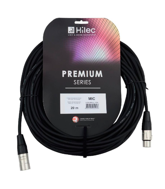 CABLE XLR MACHO A XLR HEMBRA 20m PREMIUM HILEC