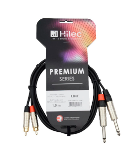 CABLE 2 JACK 6.3 MONO A 2 RCA MACHO 3m PREMIUM HILEC