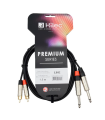 CABLE 2 JACK 6.3 MONO A 2 RCA MACHO 3m PREMIUM HILEC
