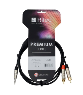 CABLE 1 MINI JACK 3.5 ST A 2 RCA 1.5m PREMIUM HILEC