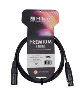 CABLE DMX XLR MACHO A XLR HEMBRA 1m PREMIUM 120 Ohm HILEC