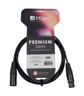 CABLE DMX XLR MACHO A XLR HEMBRA 2m PREMIUM 120 Ohm HILEC