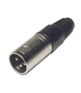 CONECTOR XLR 3P MACHO AÉREO CROMADO HILEC