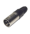 CONECTOR XLR 3P MACHO AÉREO CROMADO HILEC