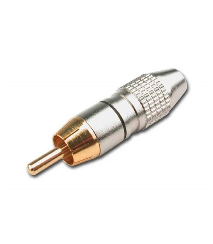 CONECTOR RCA AÉREO MACHO NEGRO HILEC