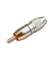 CONECTOR RCA AÉREO MACHO NEGRO HILEC