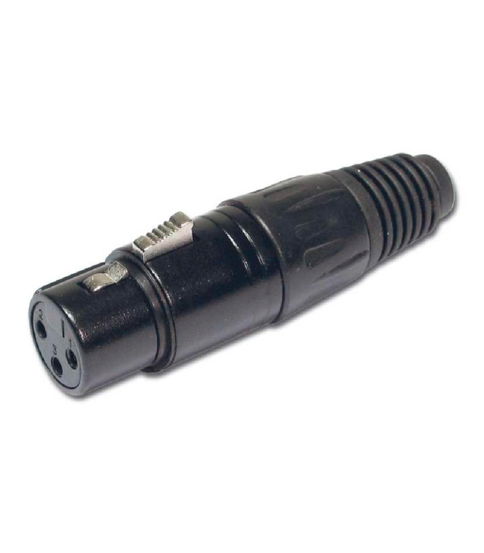 CONECTOR XLR 3P HEMBRA AÉREO NEGRO HILEC