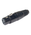CONECTOR XLR 3P HEMBRA AÉREO NEGRO HILEC