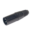 CONECTOR XLR 3P MACHO AÉREO NEGRO HILEC