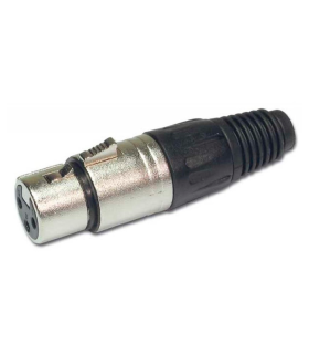 CONECTOR XLR 3P HEMBRA AÉREO CROMADO HILEC