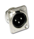 CONECTOR XLR 3P MACHO BASE CROMADO HILEC