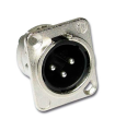 CONECTOR XLR 3P MACHO BASE CROMADO HILEC