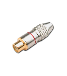 CONECTOR RCA AÉREO HEMBRA ROJO