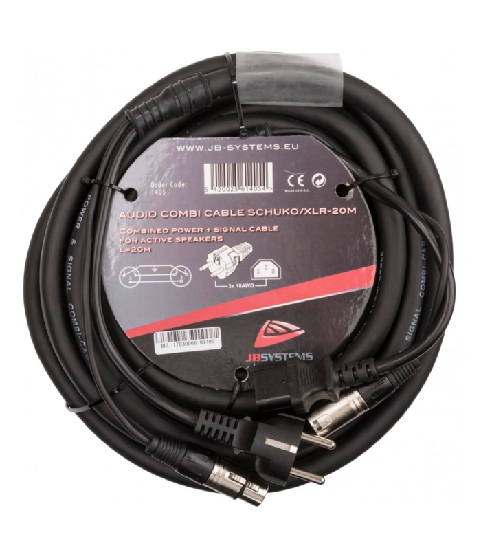 CABLE COMBI AUDIO SCHUKO / XLR 20m JBSYSTEMS