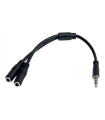 CABLE MINI JACK 3.5 MACHO A 2 MINI JACK 3.5 HEMBRA HILEC