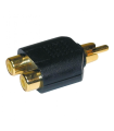 ADAPT. 2x RCA HEMBRA - 1x RCA MACHO HILEC