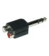 ADAPT. 2x RCA HEMBRA - JACK MACHO 6.3mm ESTÉREO HILEC