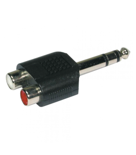 ADAPT. 2x RCA HEMBRA - JACK MACHO 6.3mm ESTÉREO HILEC
