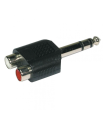 ADAPT. 2x RCA HEMBRA - JACK MACHO 6.3mm ESTÉREO HILEC