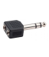 ADAPT. 2x MINI JACK 3.5mm HEMBRA ESTÉREO - JACK MACHO 6.3mm ESTÉREO HILEC