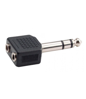 ADAPT. 2x MINI JACK 3.5mm HEMBRA ESTÉREO - JACK MACHO 6.3mm ESTÉREO HILEC