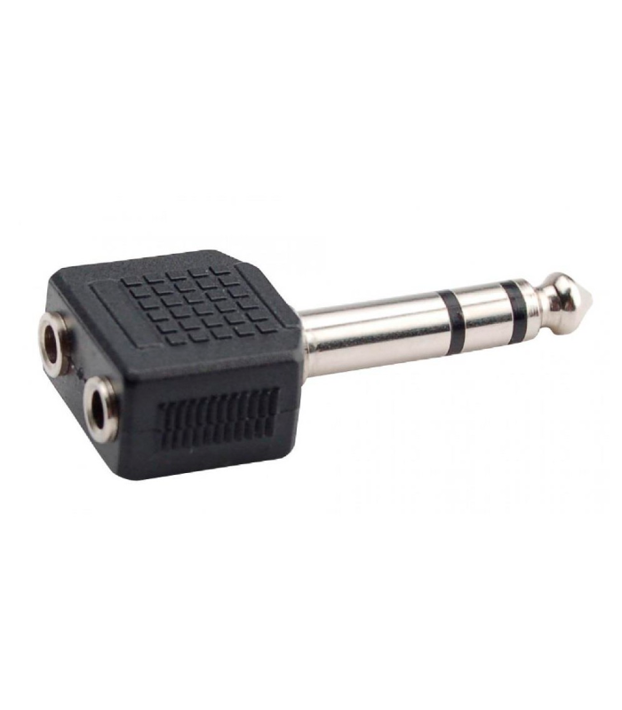 ADAPT. 2x MINI JACK 3.5mm HEMBRA ESTÉREO - JACK MACHO 6.3mm ESTÉREO HILEC