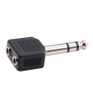 ADAPT. 2x MINI JACK 3.5mm HEMBRA ESTÉREO - JACK MACHO 6.3mm ESTÉREO HILEC