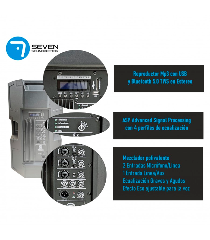 SV15APRO-TWS-ASP ALTAVOZ ACTIVO 15" + TRÍPODE