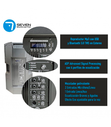 SV15APRO-TWS-ASP ALTAVOZ ACTIVO 15" + TRÍPODE